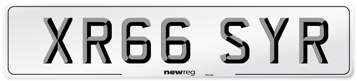 XR66 SYR Number Plate from New Reg